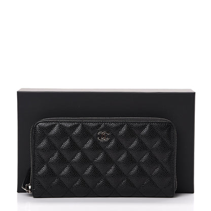 Chanel Caviar Quilted Large Gusset Zip Around Wallet Black 8 of 8