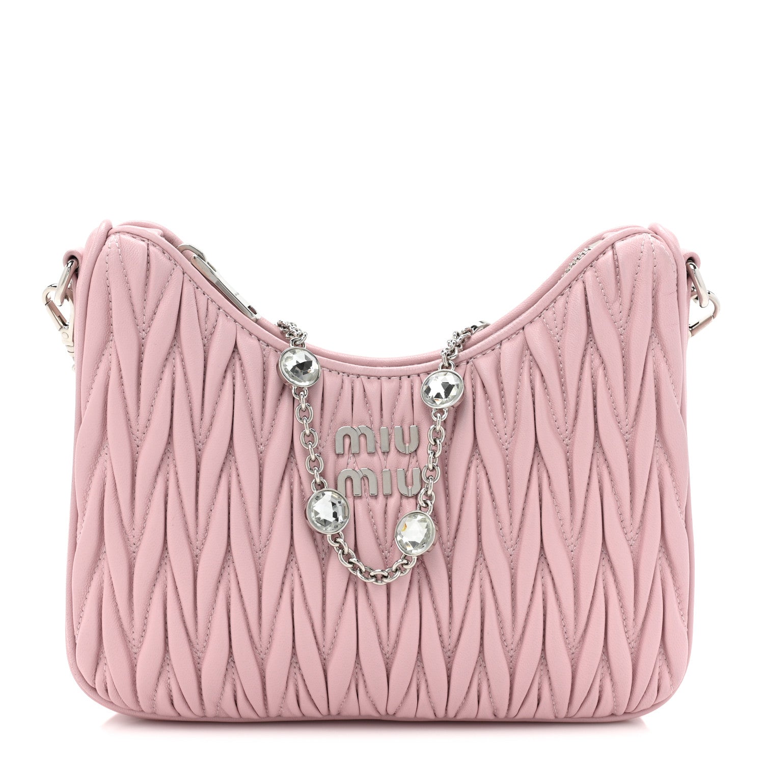 Miu Miu Nappa Matelasse Shoulder Bag Alabastro 1 of 8