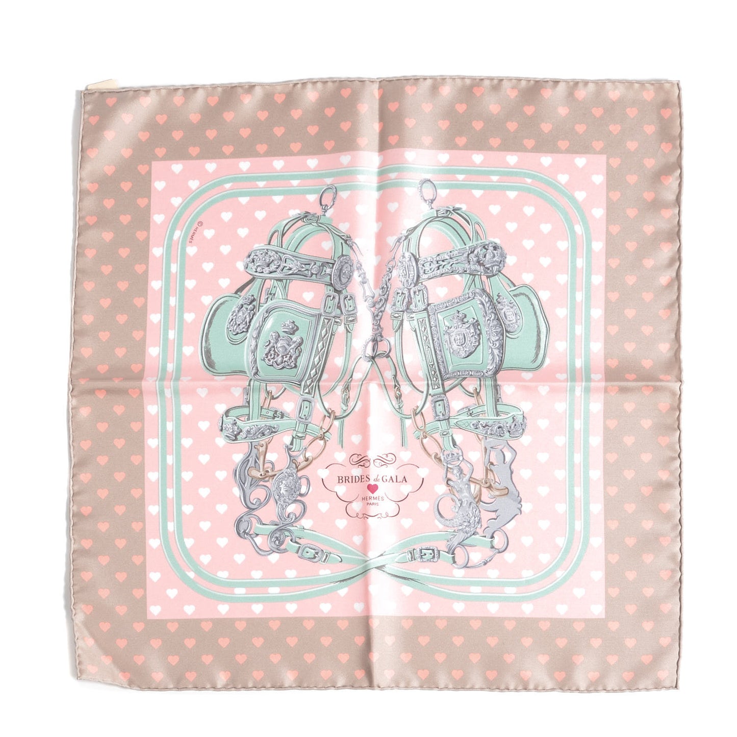 Silk Brides De Gala Love Pocket Square Beige Rose Dragee Vert Amande