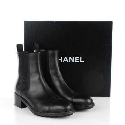 Chanel Calfskin Elastic Ankle Boots 37.5 Black 7 of 7