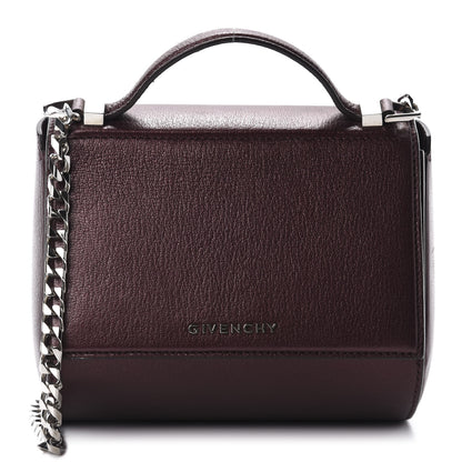 Givenchy Textured Calfskin Mini Pandora Box Chain Crossbody Bag Oxblood 1 of 10