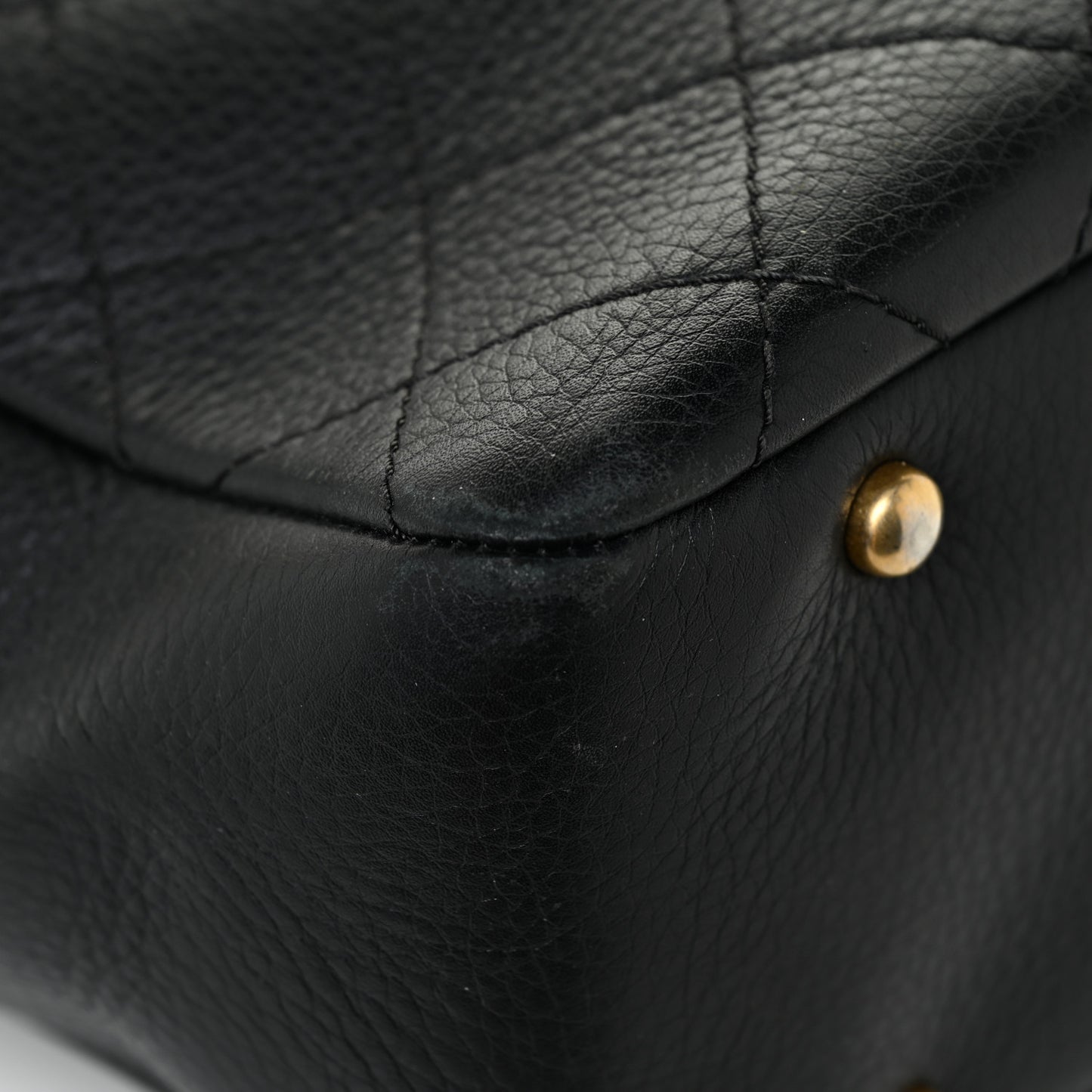 Calfskin Stitched Archi Chic Large Tote Black