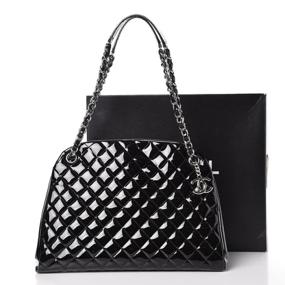 Chanel Patent Quilted Large Just Mademoiselle Bowling Bag Black 15 of 15
