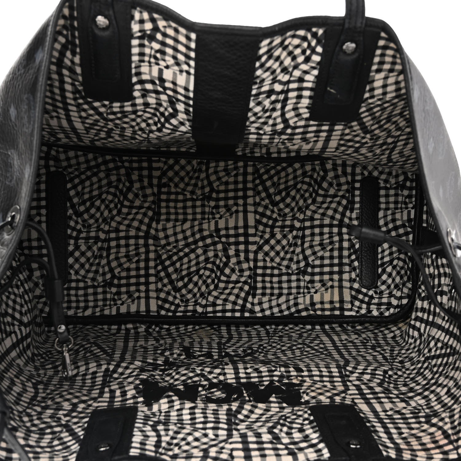 MCM Visetos Large Liz Reversible Shopper Tote Black 6 of 18