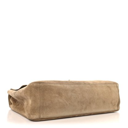 Chanel Suede Calfskin Souplissimo Maxi Flap Dark Beige 4 of 13