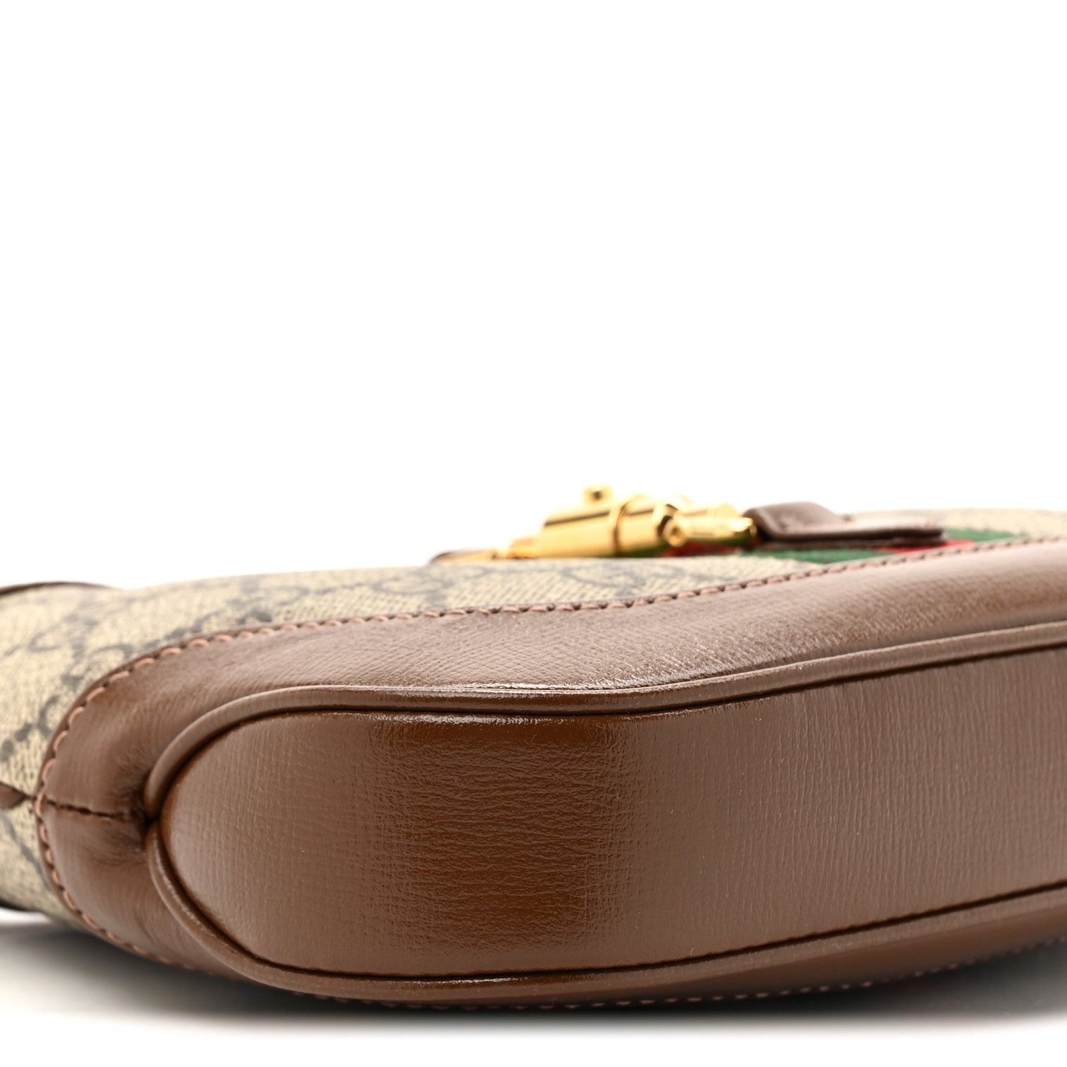 Gucci GG Supreme Monogram Azalea Calfskin Web Mini Jackie 1961 Hobo Beige Ebony Brown Sugar 10 of 10