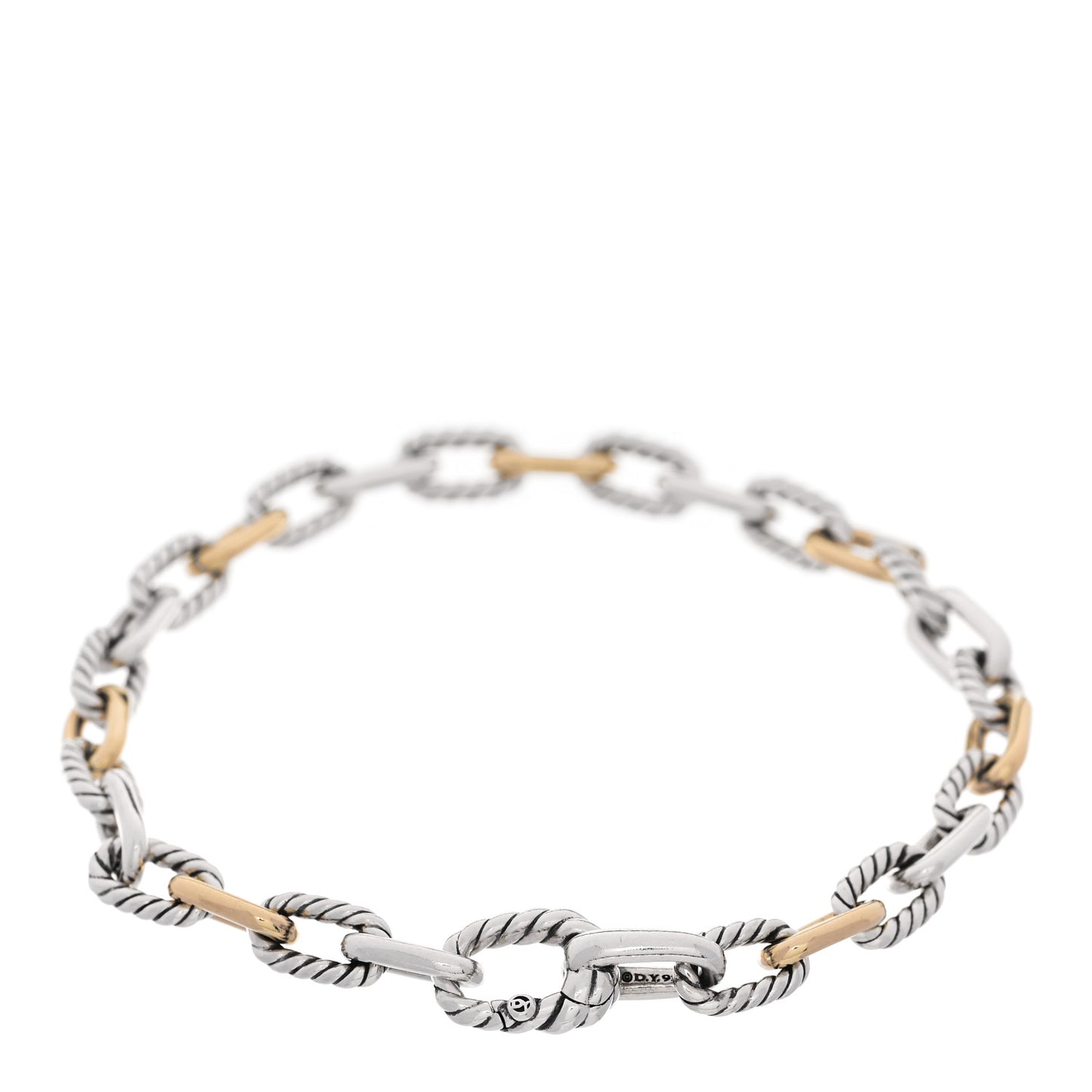 Sterling Silver 18K Yellow Gold 5.5mm DY Madison Link Chain Bracelet