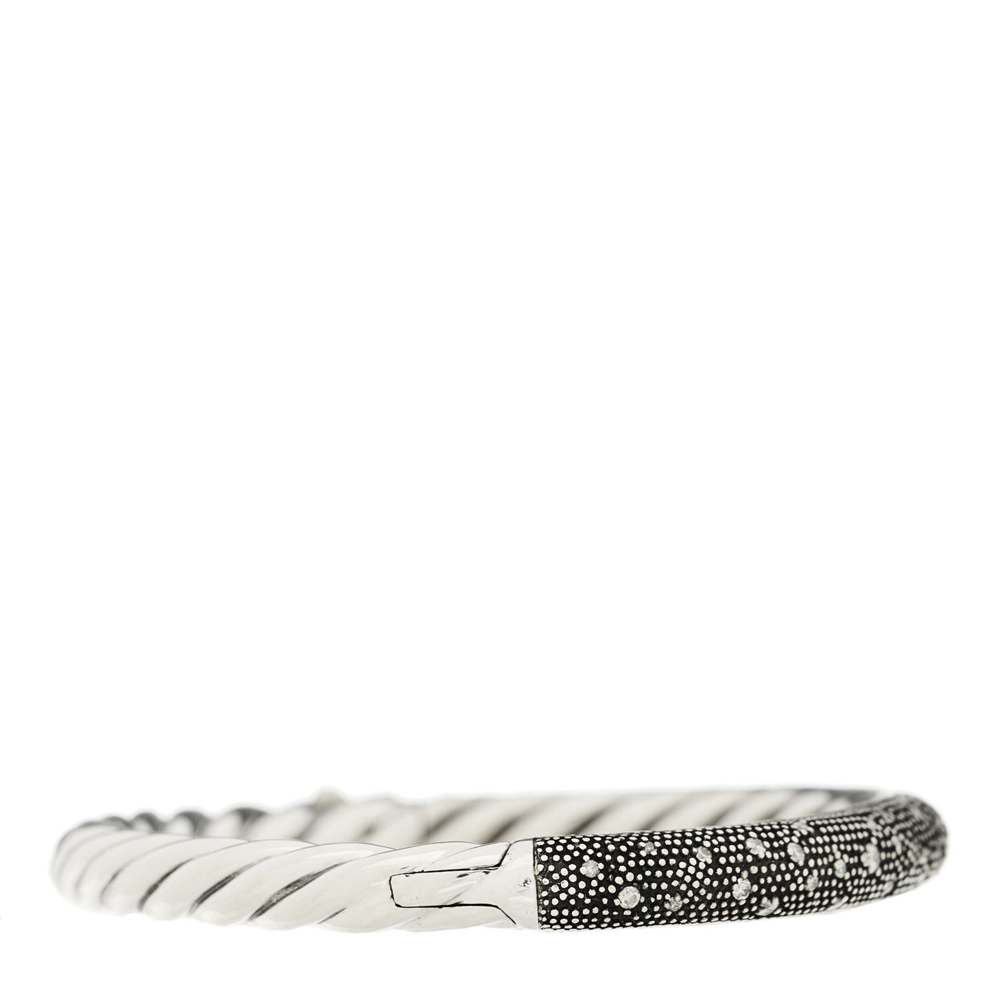 Sterling Silver Diamond 5mm Midnight Melange Bangle Bracelet