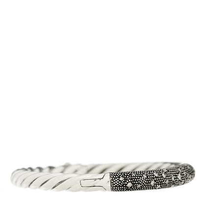David Yurman Sterling Silver Diamond 5mm Midnight Melange Bangle Bracelet 4 of 8