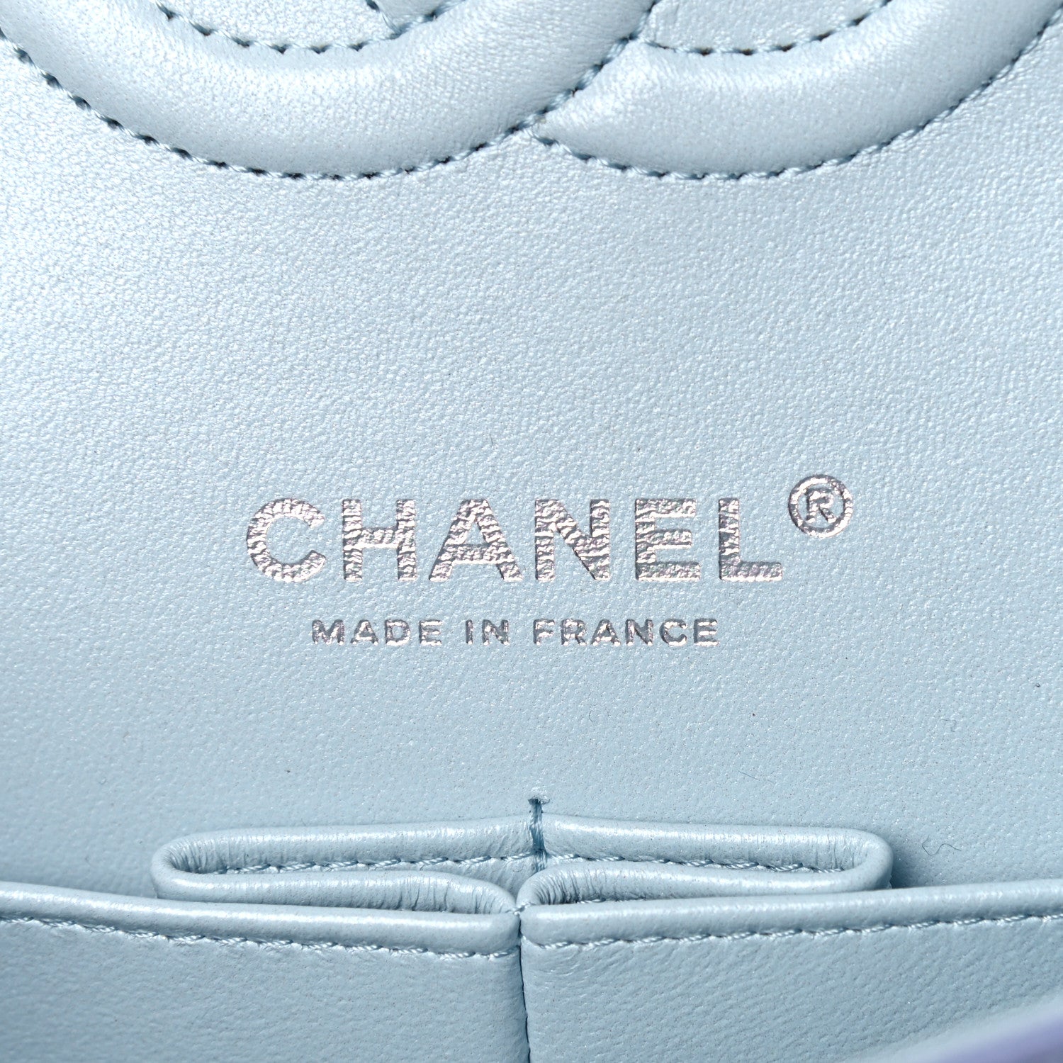 Chanel Perforated Lambskin Quilted Medium Double Flap Light Blue Light Purple White 6 of 10
