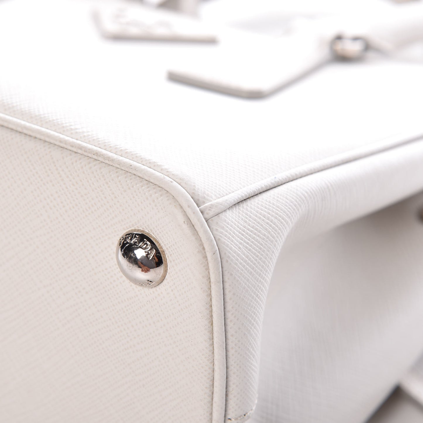 Saffiano Lux Mini Double Zip Galleria Tote Talco