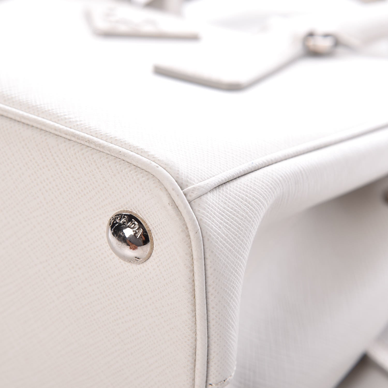Prada Saffiano Lux Mini Double Zip Galleria Tote Talco 8 of 12