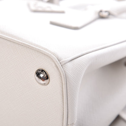 Prada Saffiano Lux Mini Double Zip Galleria Tote Talco 8 of 12