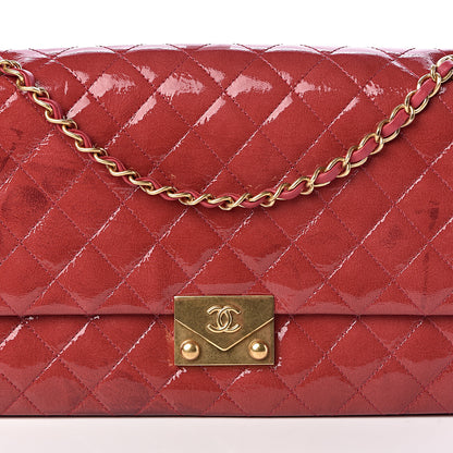 Chanel Patent Quilted 3 Pocket Accordion Flap Dark Pink 12 of 12