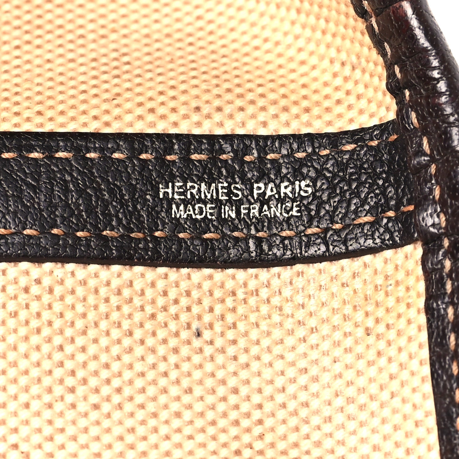 Hermes Buffle Skipper Toile Garden Party 36 MM Tote Marron Fonce 6 of 8