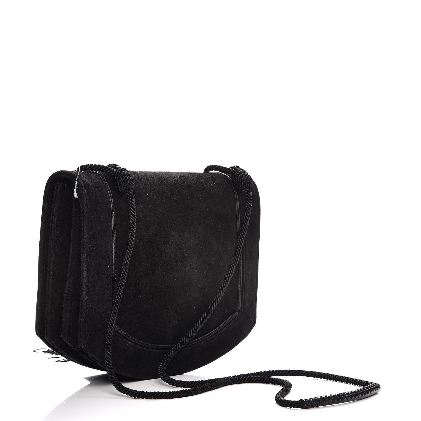 Suede Medium Monogram Fetish Satchel Black