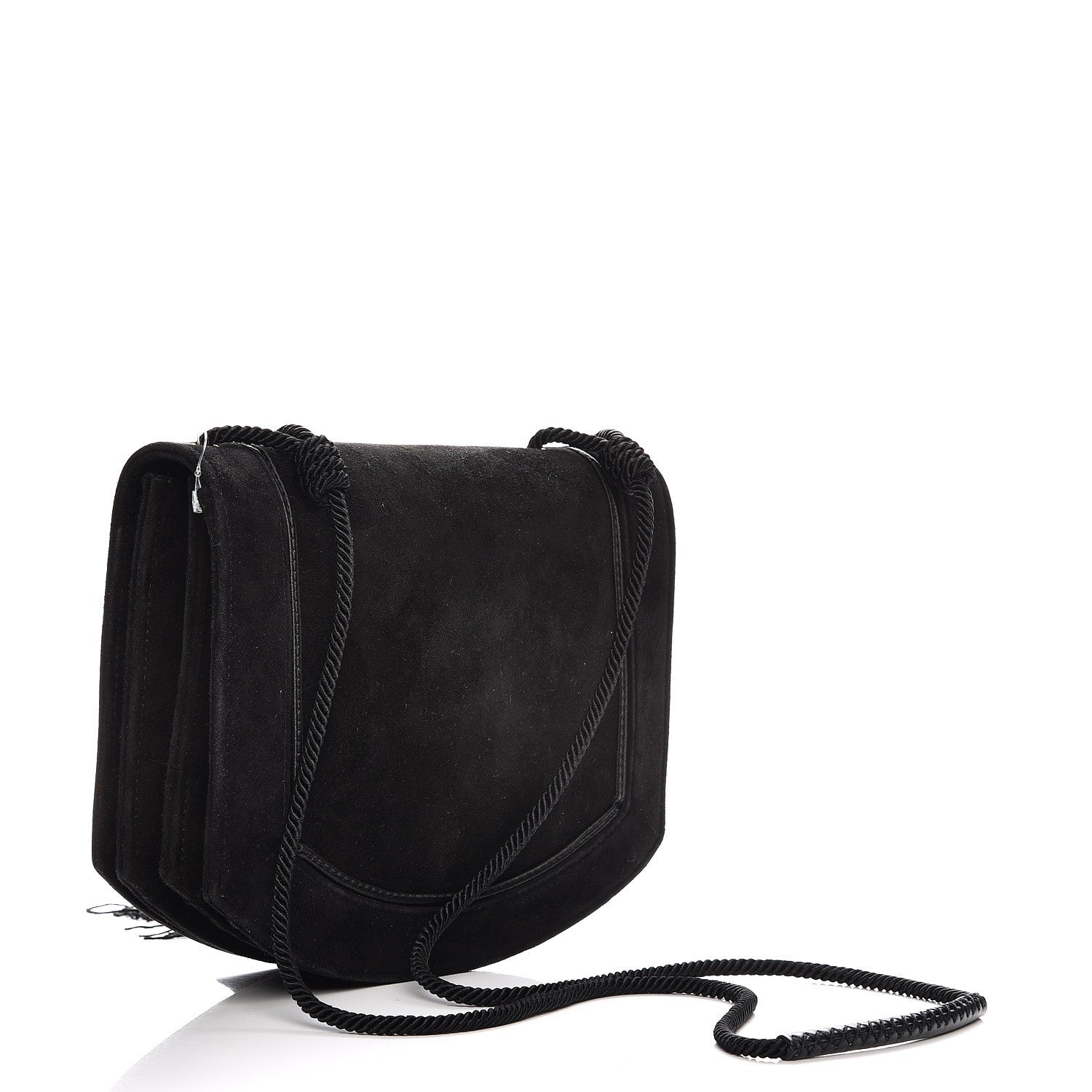 Saint Laurent Suede Medium Monogram Fetish Satchel Black 3 of 9
