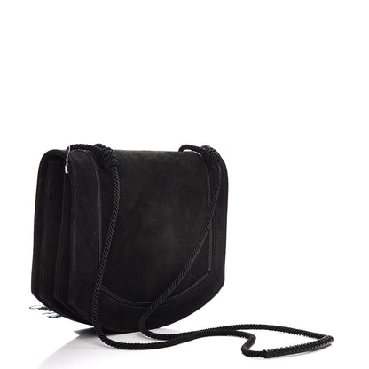 Saint Laurent Suede Medium Monogram Fetish Satchel Black 3 of 9