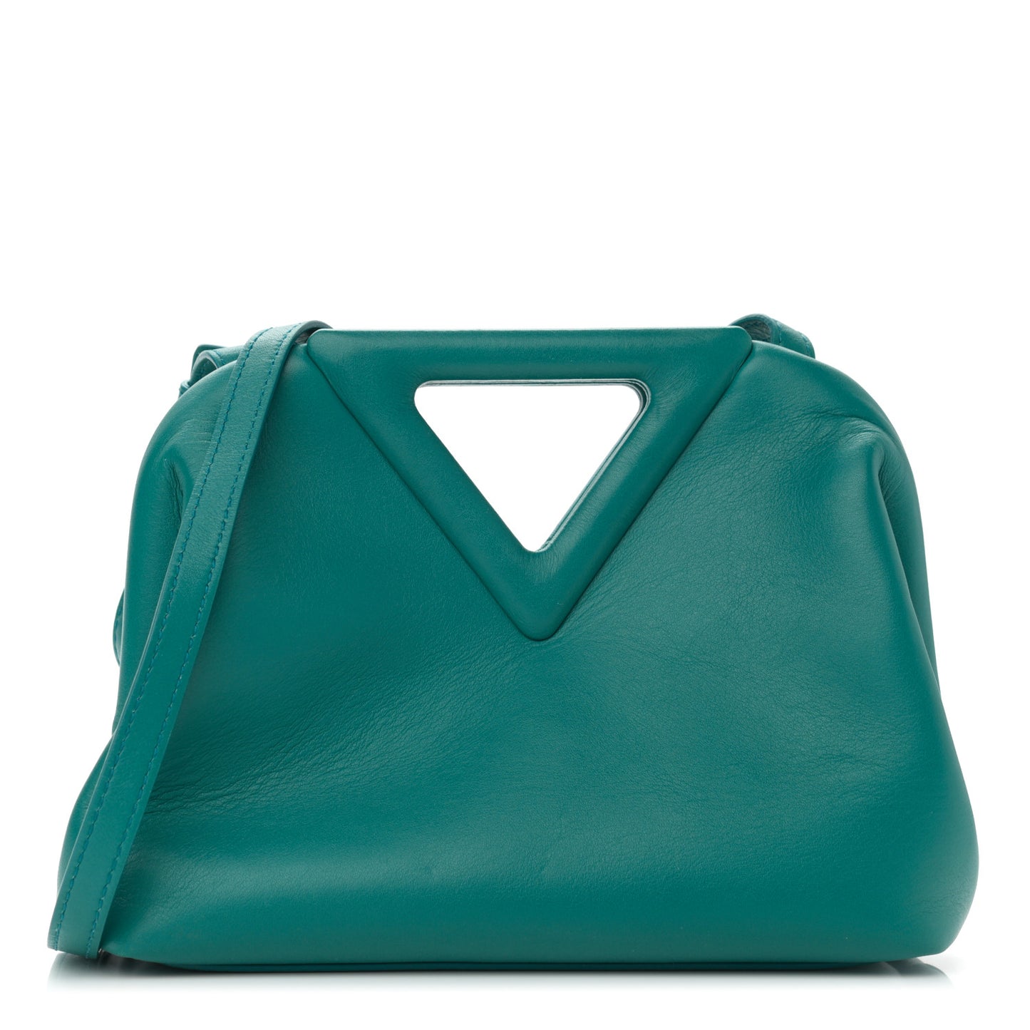 Calfskin Small The Point Triangle Bag Mallard