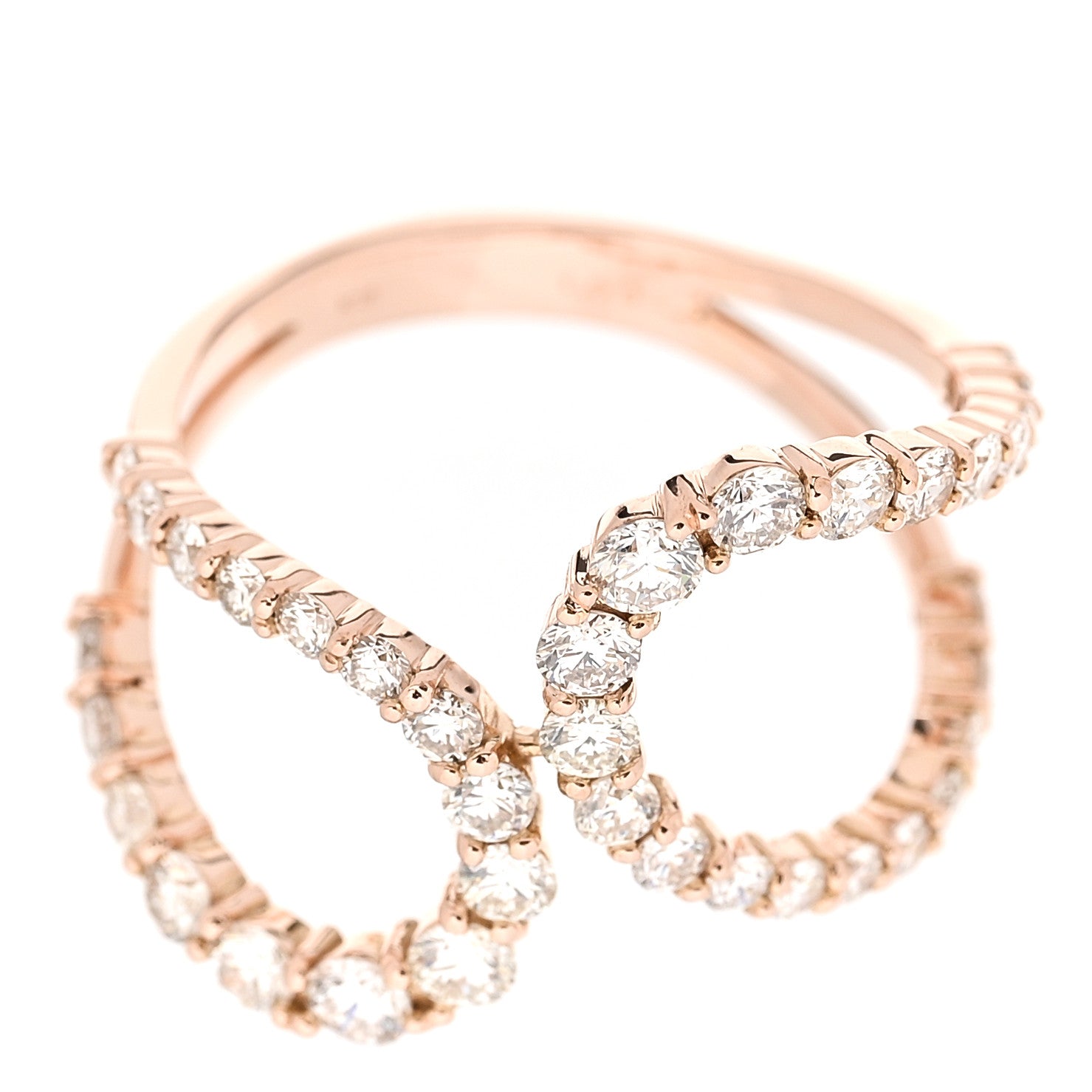 Parker & West by FASHIONPHILE 18K Rose Gold Diamond 1.00ctw Double Loop Ring 52 6 5 of 10