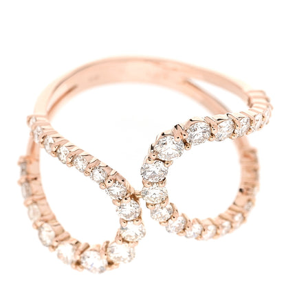 Parker & West by FASHIONPHILE 18K Rose Gold Diamond 1.00ctw Double Loop Ring 52 6 5 of 10
