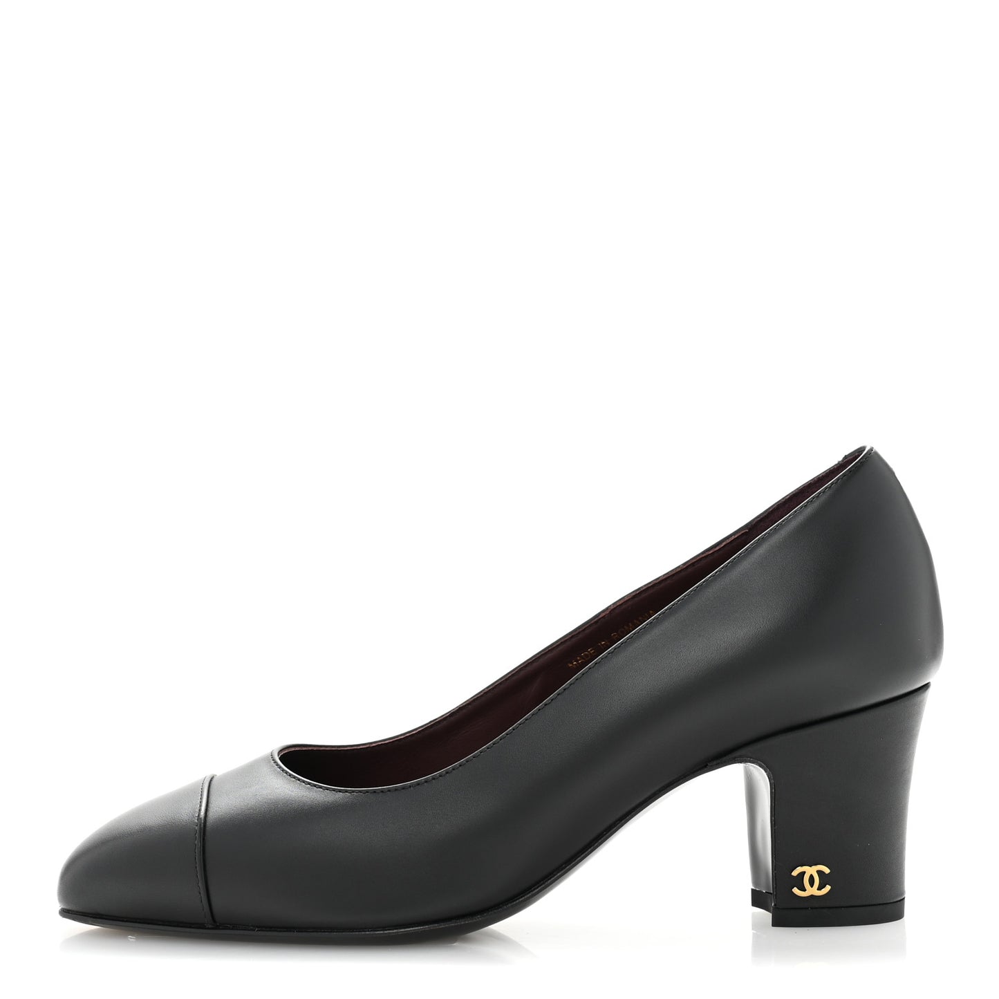 Lambskin Cap Toe CC Uniform Pumps 37 Black
