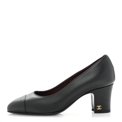 Chanel Lambskin Cap Toe CC Uniform Pumps 37 Black 1 of 11