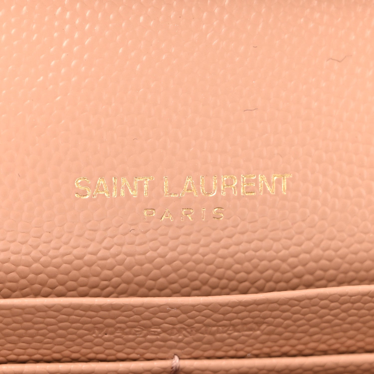 Saint Laurent Grain De Poudre Matelasse Chevron Monogram Chain Wallet Vintage Peach 7 of 10