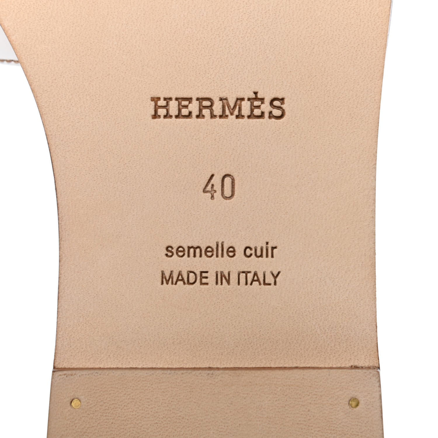 Hermes Box Calfskin Oran Sandals 40 White 6 of 9