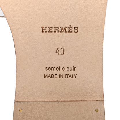 Hermes Box Calfskin Oran Sandals 40 White 6 of 9