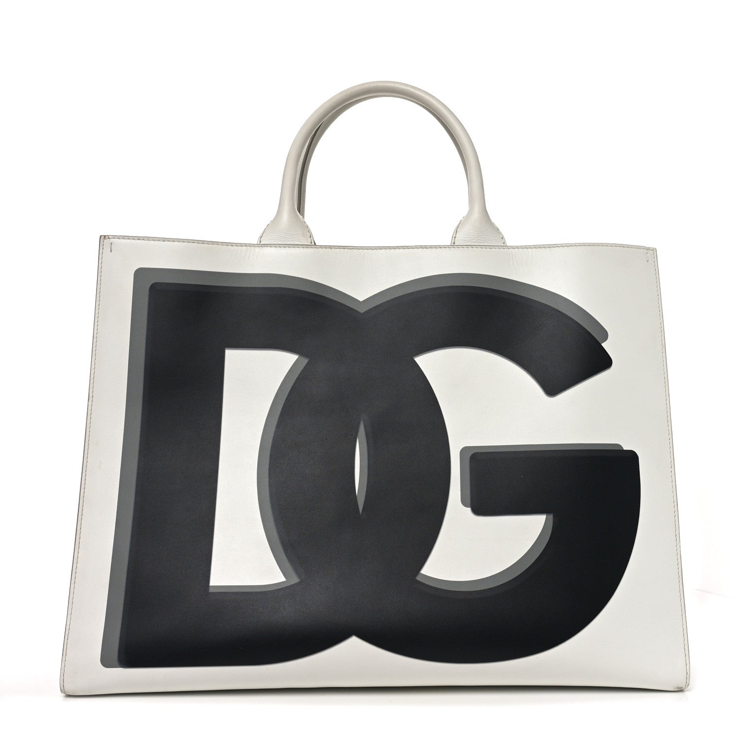 Dolce & Gabbana Calfskin XL DG Daily Shopper Tote Black White 1 of 10