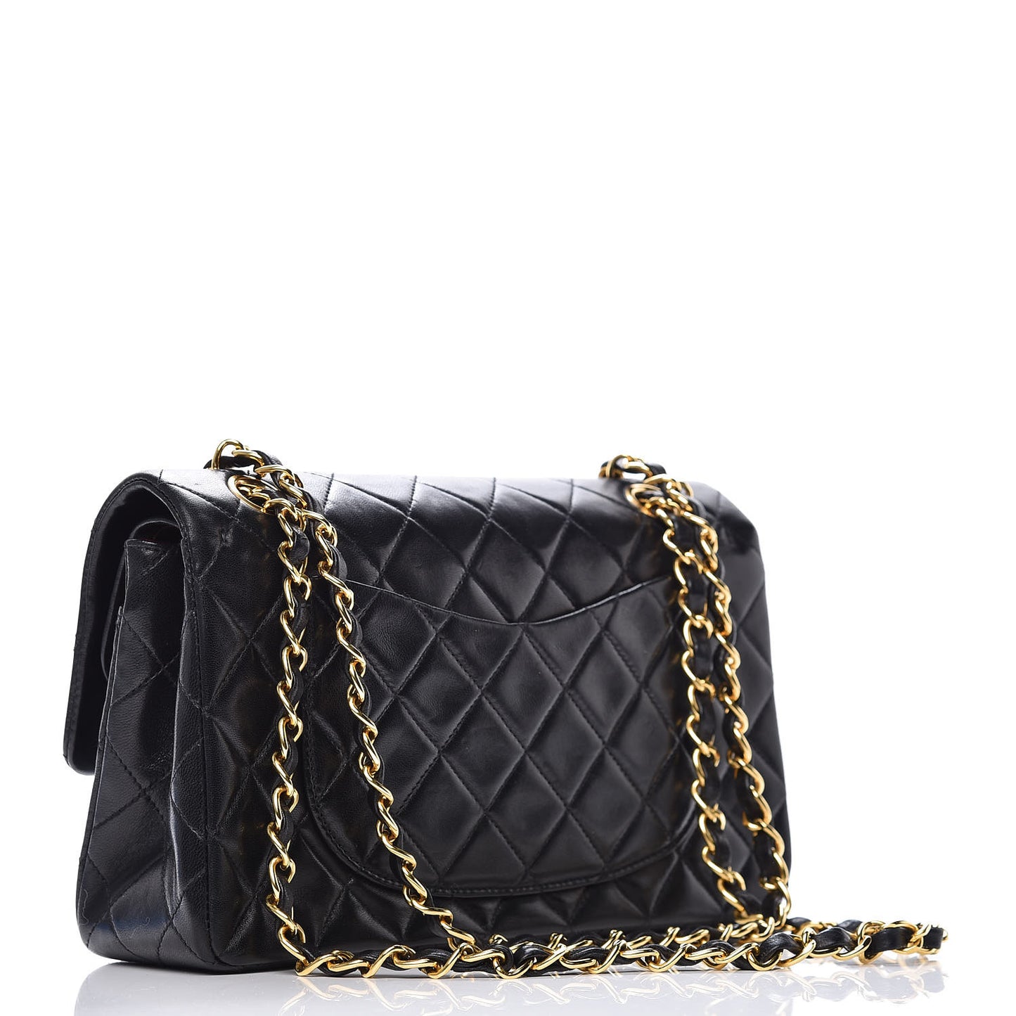 Lambskin Quilted Small Double Flap Black