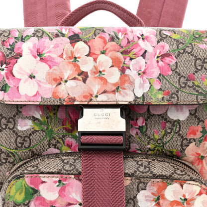Gucci GG Supreme Monogram Blooms Small Single Buckle Backpack Beige Multicolor Dry Rose 9 of 15