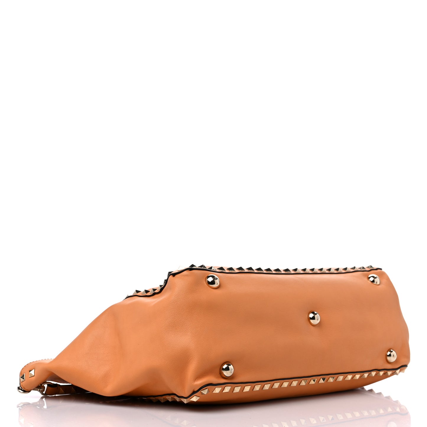 Vitello Medium Rockstud Tote Orange Fluo