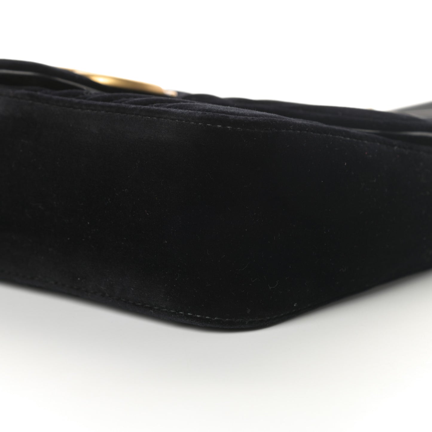 Velvet Matelasse Small GG Marmont Shoulder Bag Black