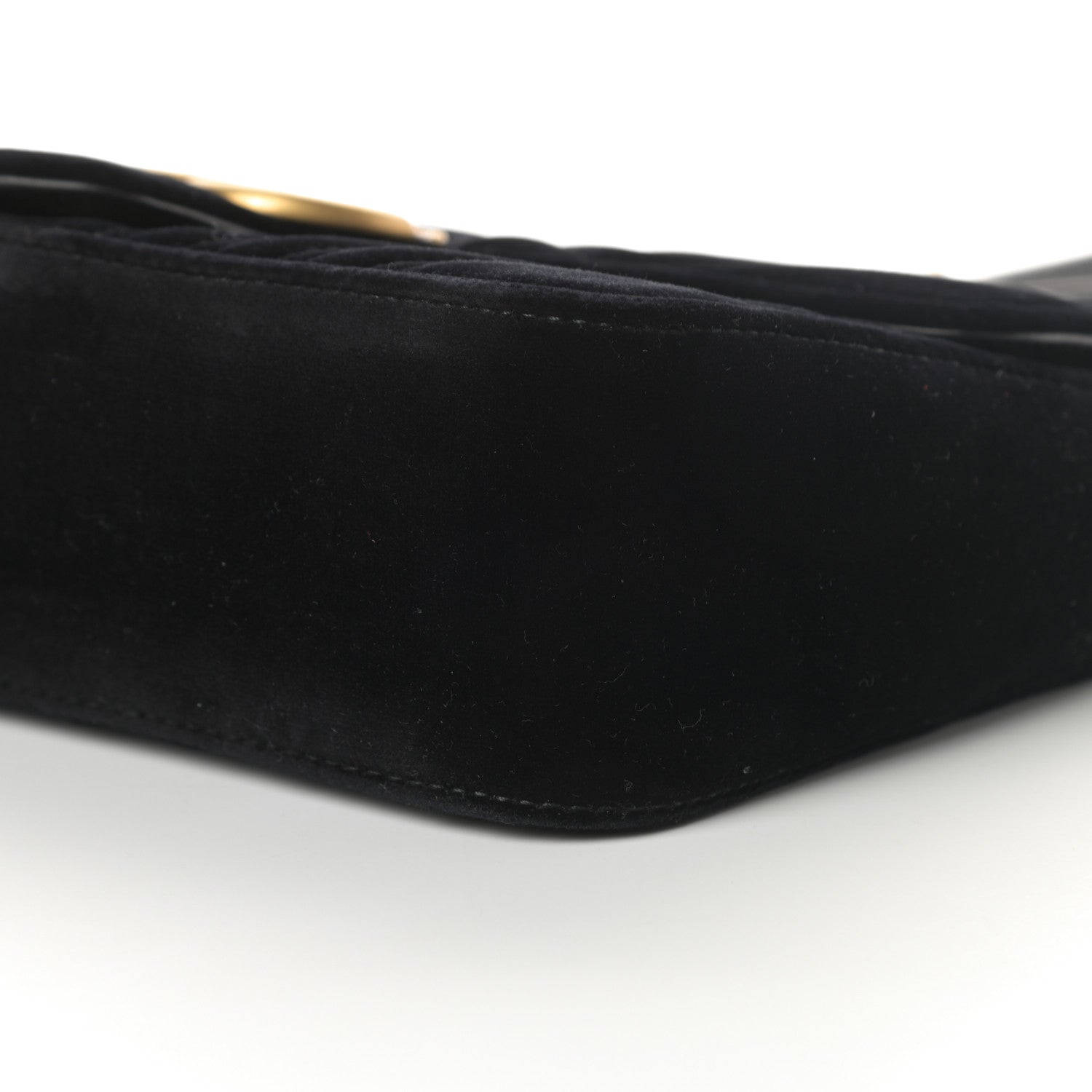 Gucci Velvet Matelasse Small GG Marmont Shoulder Bag Black 10 of 11