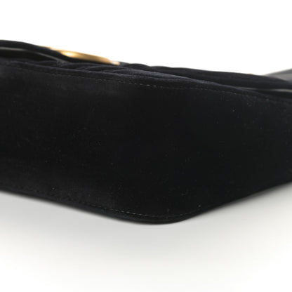 Gucci Velvet Matelasse Small GG Marmont Shoulder Bag Black 10 of 11