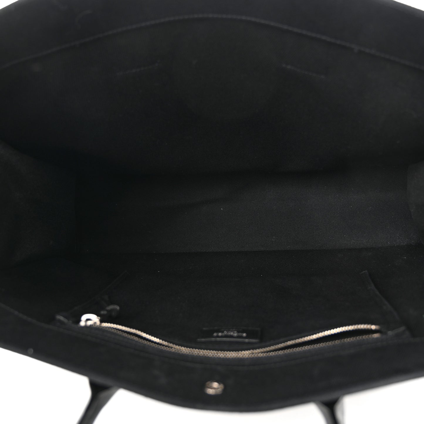 Linen Calfskin Rive Gauche Tote Black