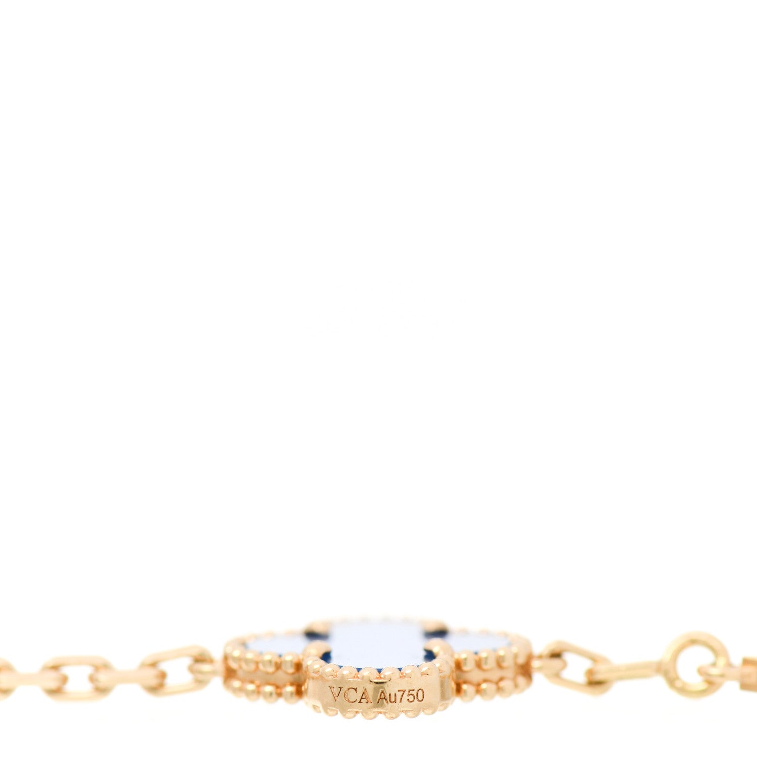 Van Cleef & Arpels 18K Yellow Gold Blue Agate 5 Motifs Vintage Alhambra Bracelet 3 of 4