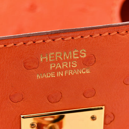 Hermes Ostrich Birkin 30 Orange 6 of 12
