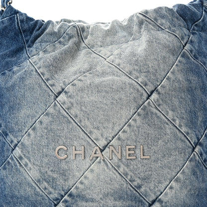 Chanel Denim Quilted Small Chanel 22 Blue 9 of 13