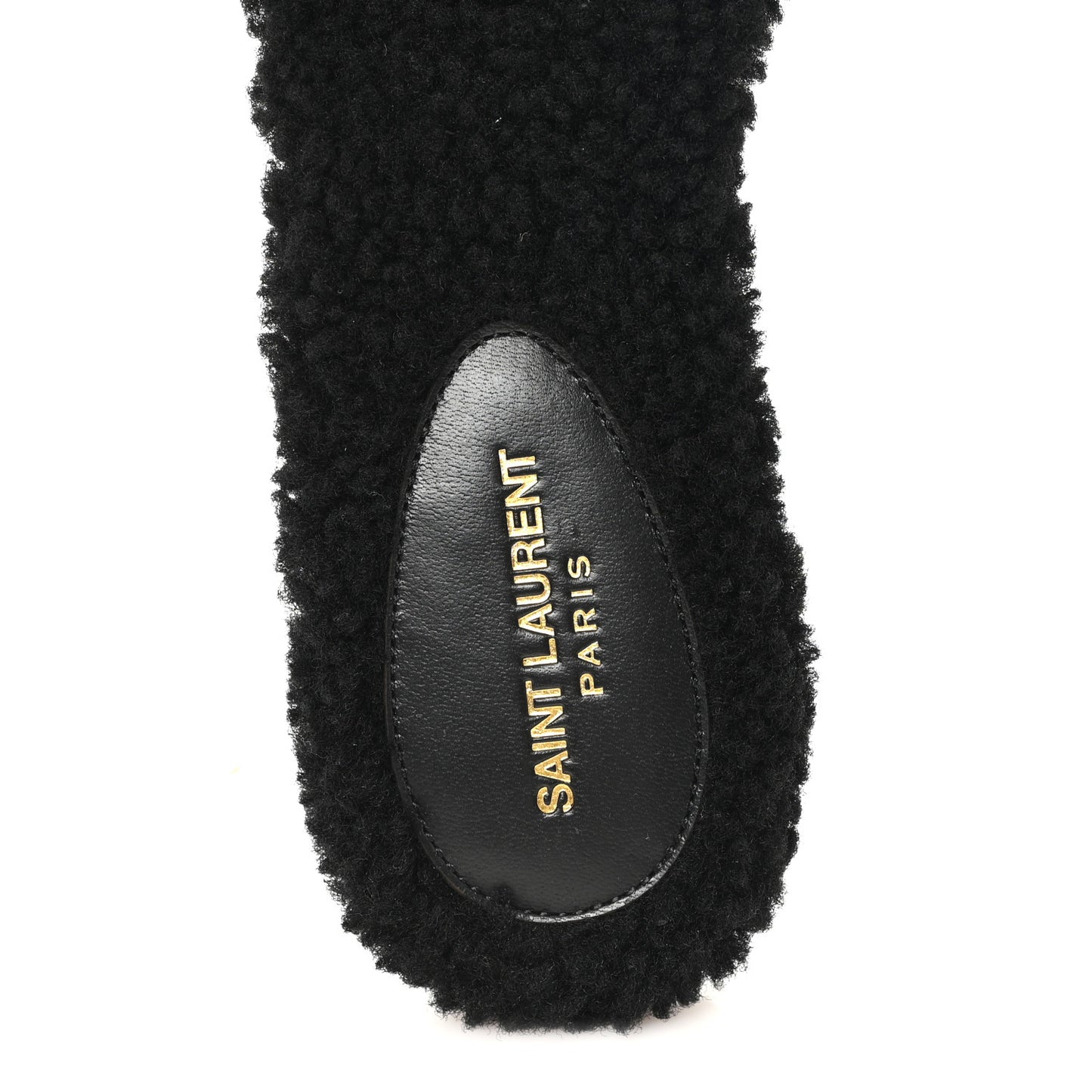 Shearling Tribute Flat Mules 38 Black