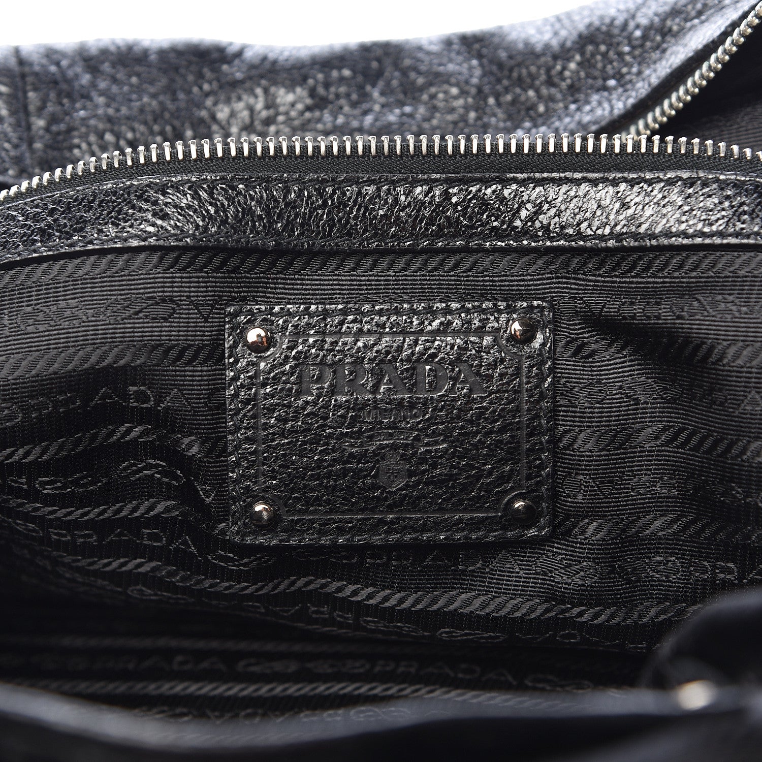 Prada Cervo Lux Chain Shoulder Bag Black 7 of 14