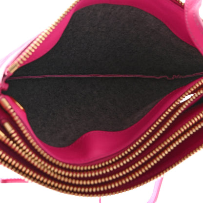 Celine Lambskin Small Trio Crossbody Bag Fluo Fuchsia 6 of 14