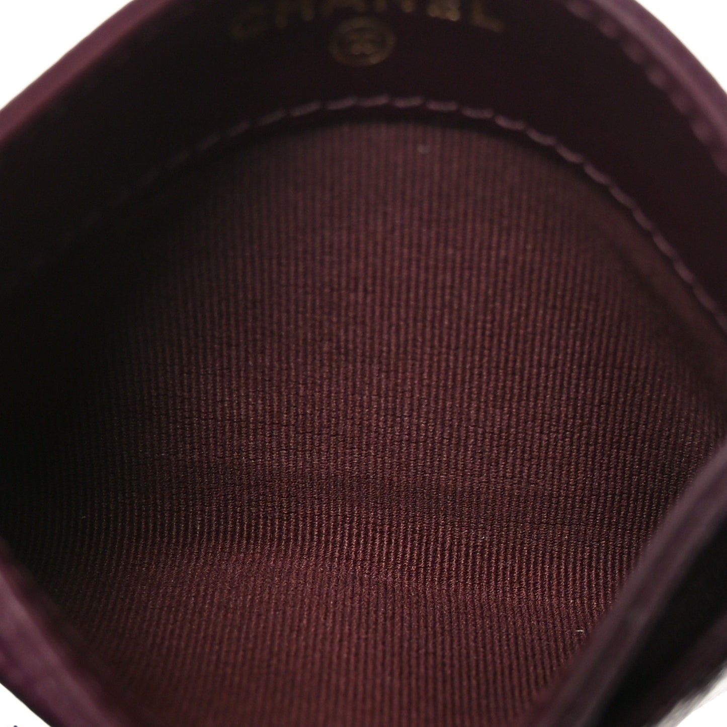 Caviar Quilted Card Holder Burgundy