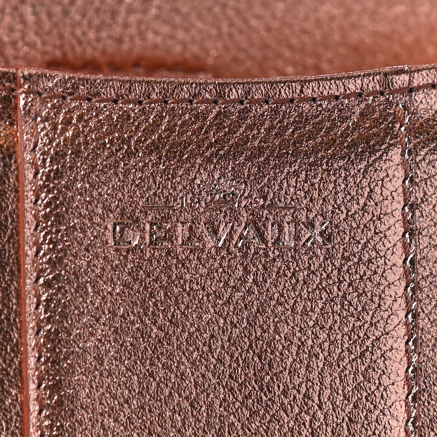 Delvaux Metallic Calfskin Studded Mini Brillant Satchel Copper 8 of 12