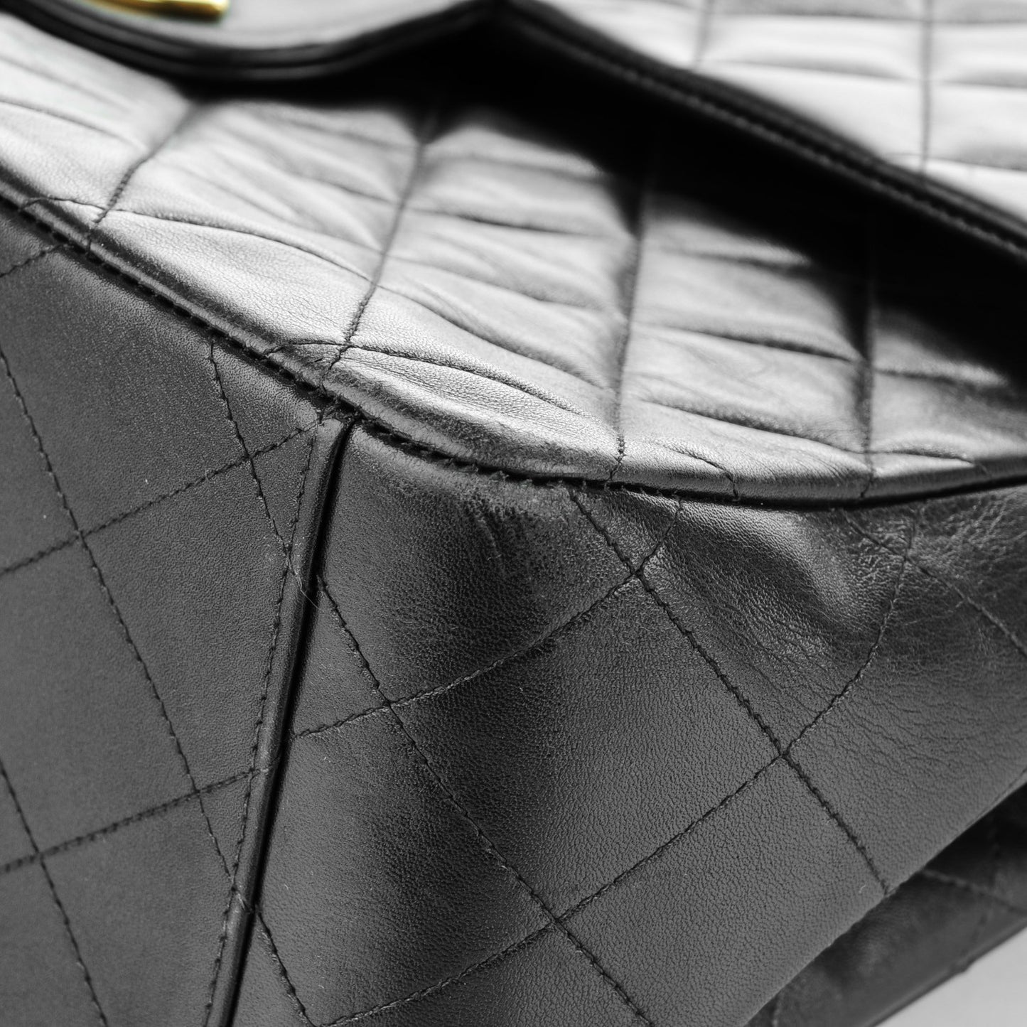 Lambskin Quilted XL Jumbo Single Flap Black