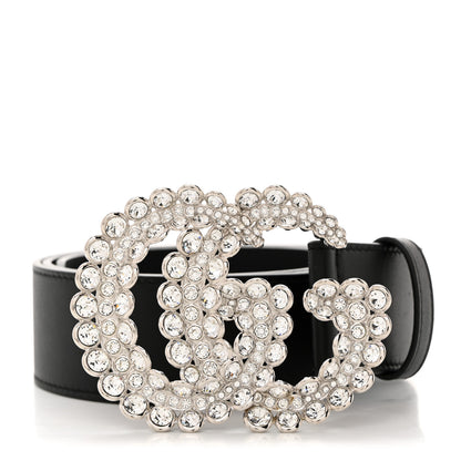 Gucci Calfskin Crystal Double G 40mm Belt 85 34 Black 1 of 6