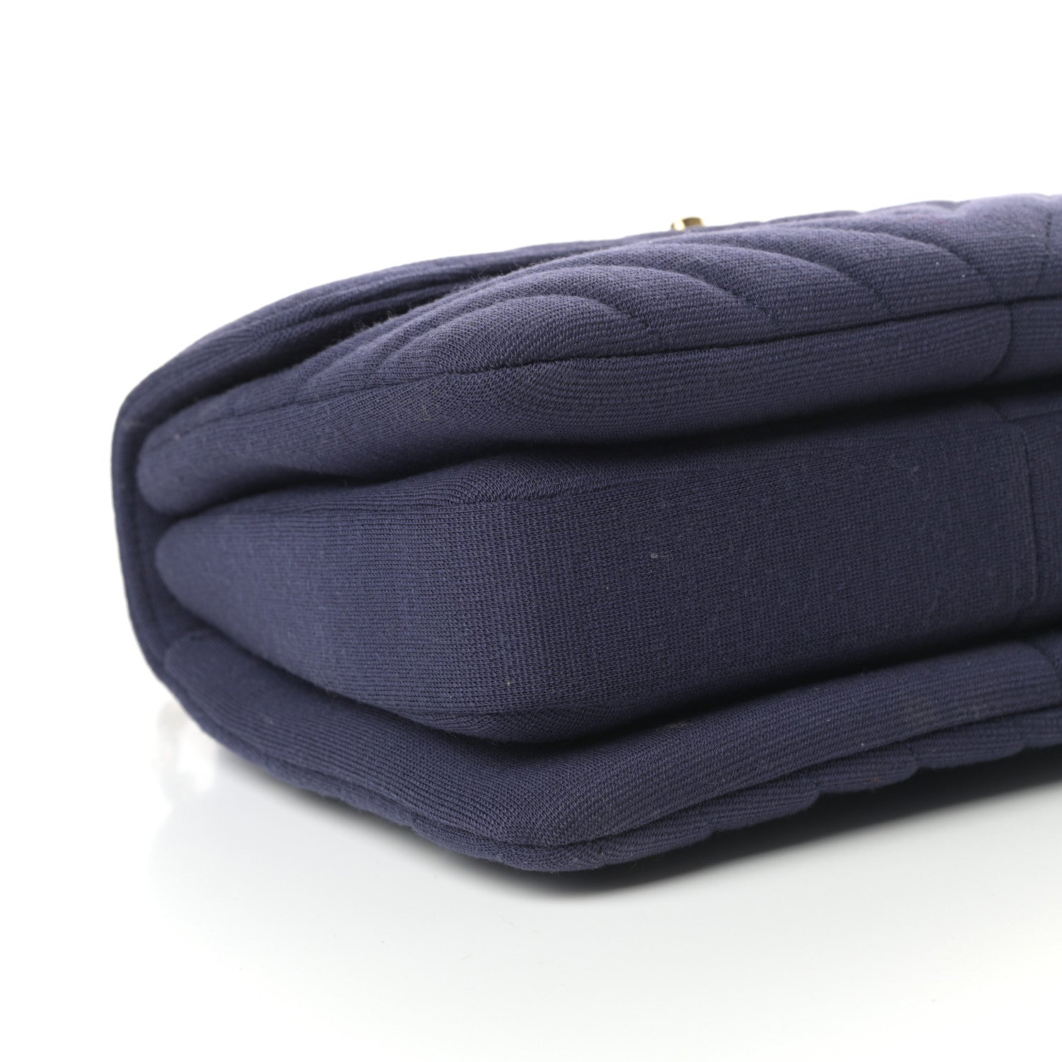 Chanel Jersey Chevron Quilted Small Trendy CC Dual Handle Flap Bag Navy Blue 8 of 10