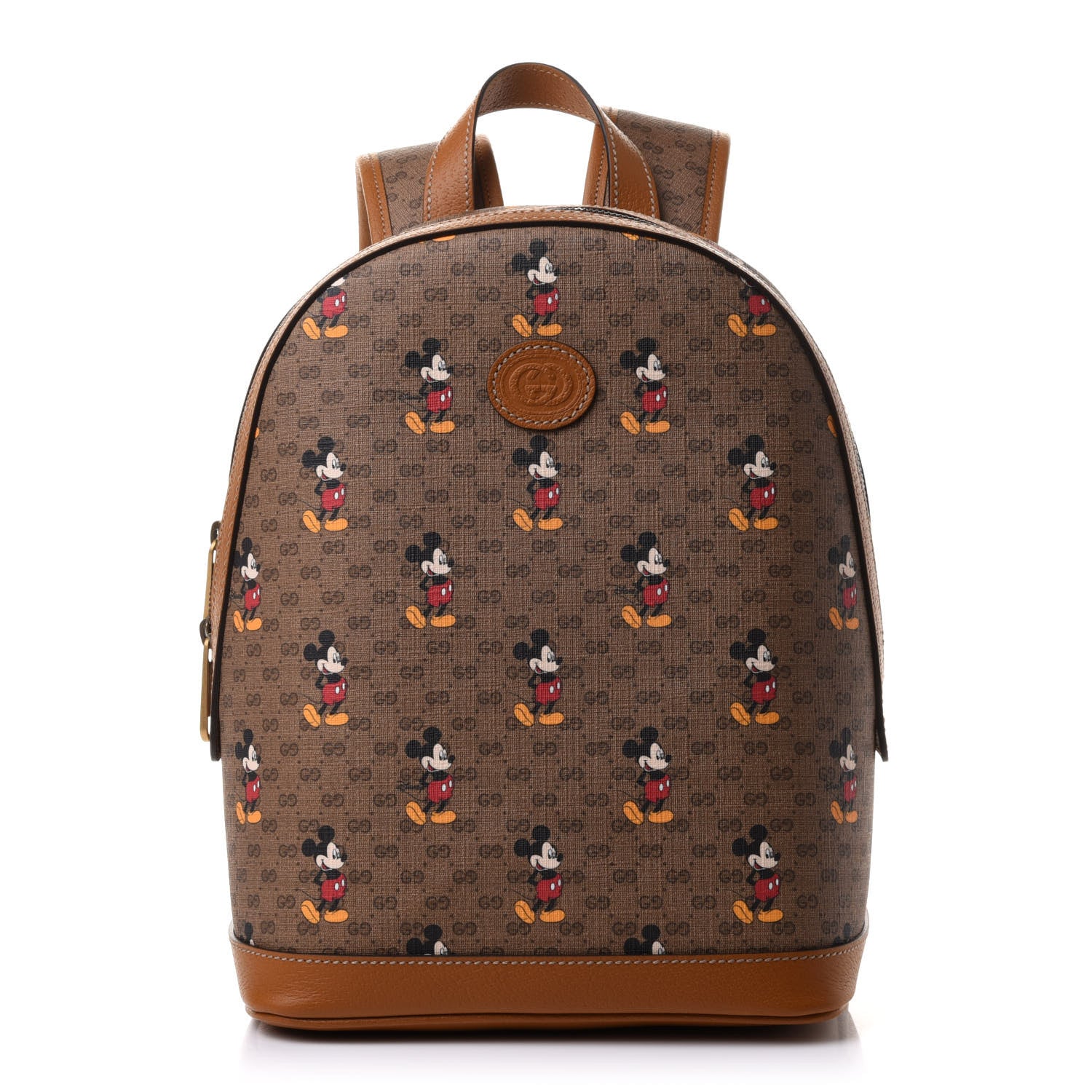 Gucci X DISNEY Mini Vintage GG Supreme Monogram Mickey Mouse Small Dome Backpack Beige Vintage Sun Oil 1 of 10